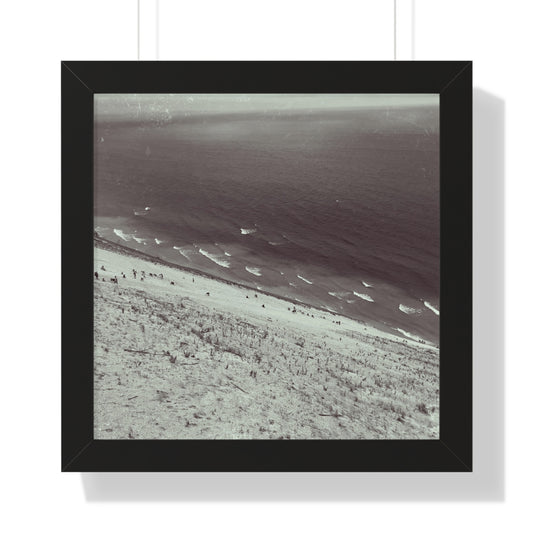 Sand Dunes Framed Horizontal Poster, Lake Michigan Beach Print, Sleeping Bear Dunes Framed Poster