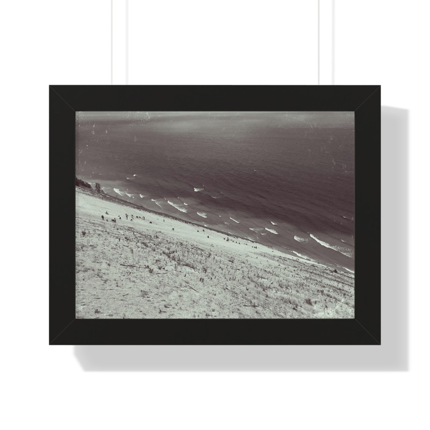 Sand Dunes Framed Horizontal Poster, Lake Michigan Beach Print, Sleeping Bear Dunes Framed Poster