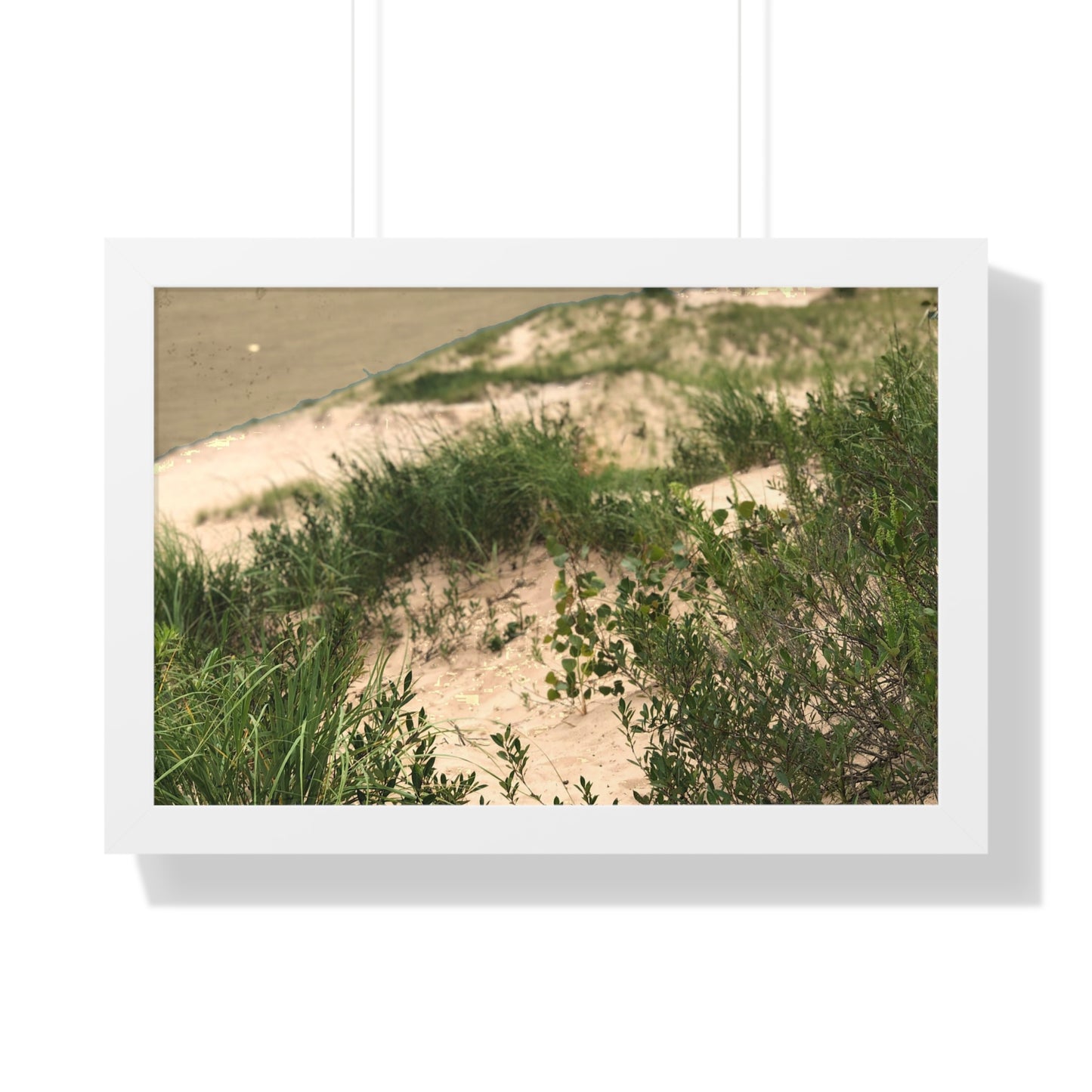 Sand Dunes Framed Horizontal Poster, Michigan Beach Framed Print, Lake Life Frame Poster