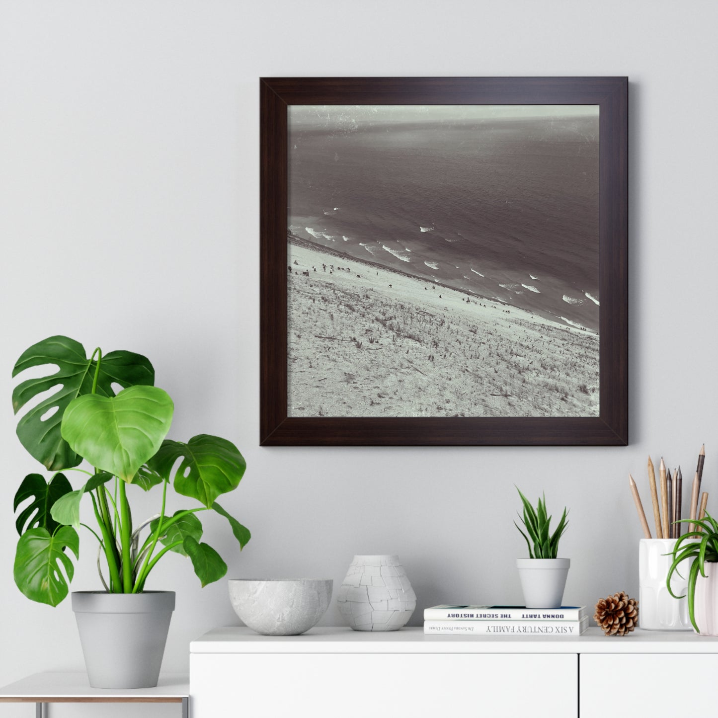 Sand Dunes Framed Horizontal Poster, Lake Michigan Beach Print, Sleeping Bear Dunes Framed Poster