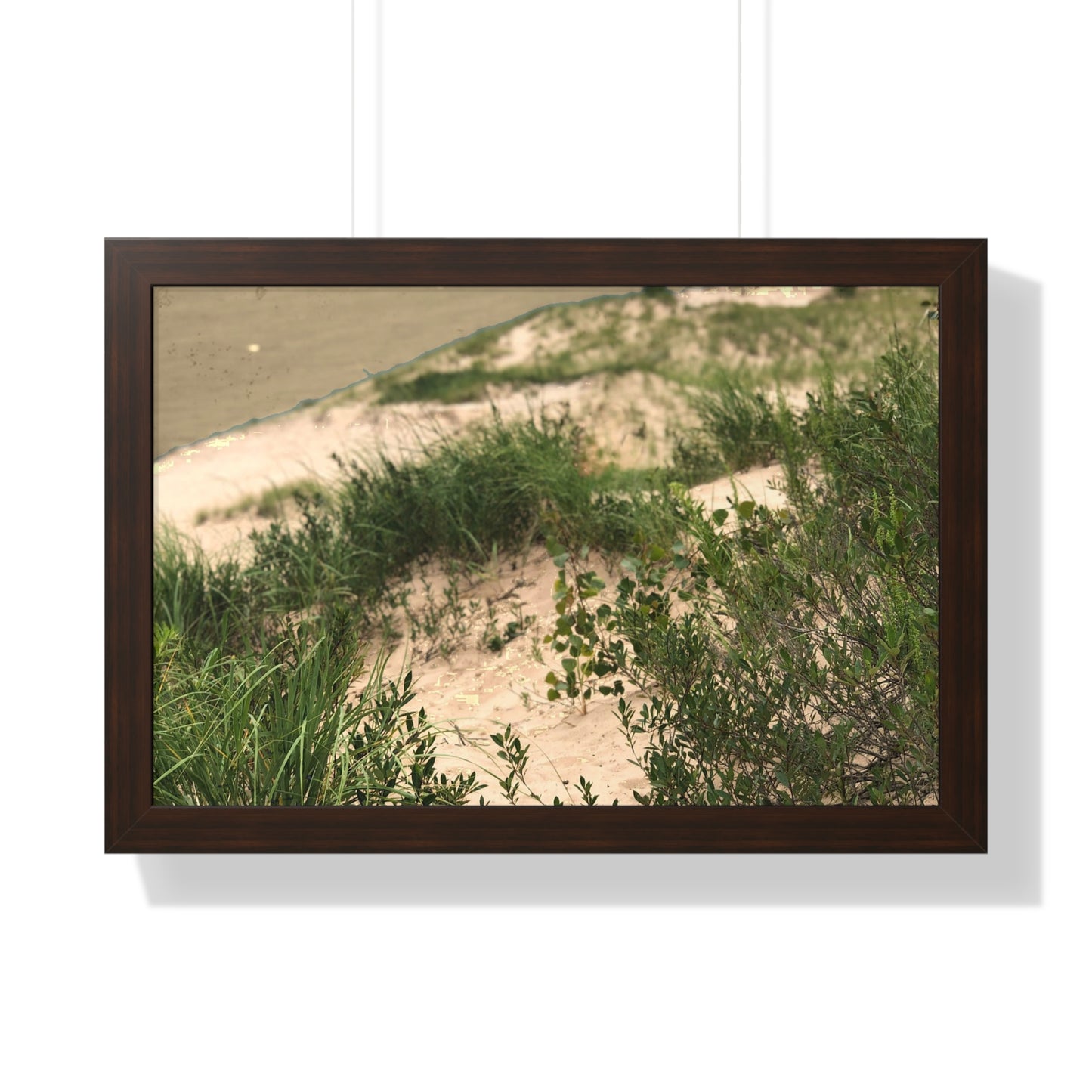 Sand Dunes Framed Horizontal Poster, Michigan Beach Framed Print, Lake Life Frame Poster