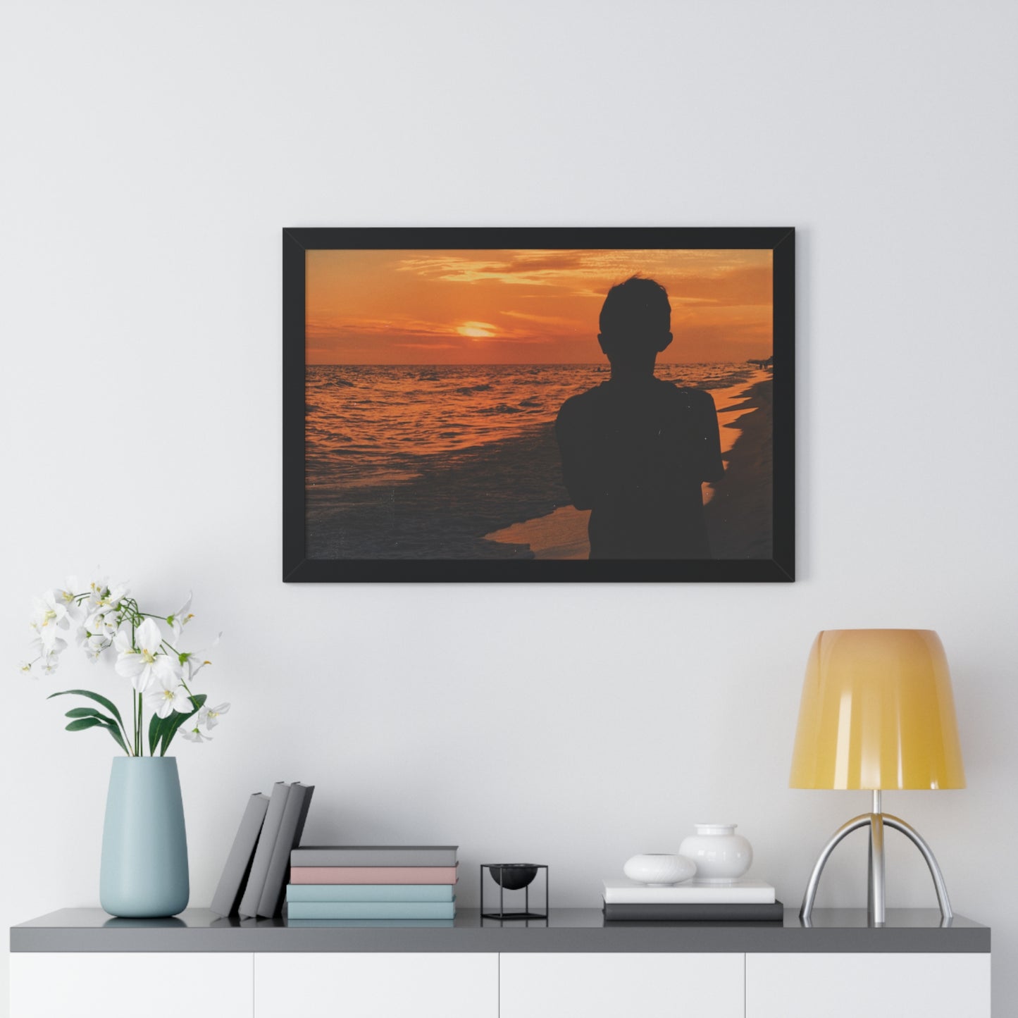 Fine Art Photography, Ocean Sunset Framed Print, Caribbean Waves Poster Print