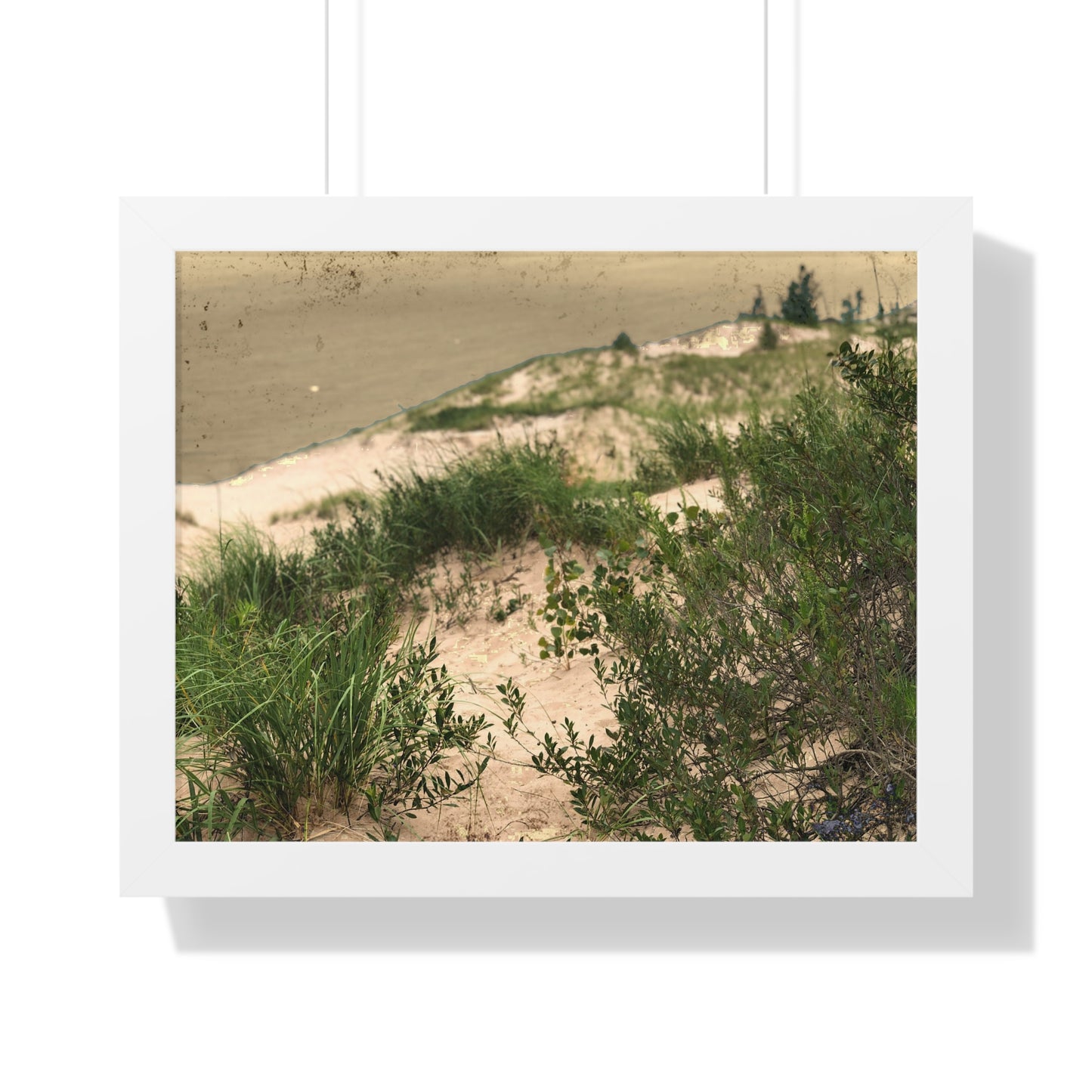 Sand Dunes Framed Horizontal Poster, Michigan Beach Framed Print, Lake Life Frame Poster