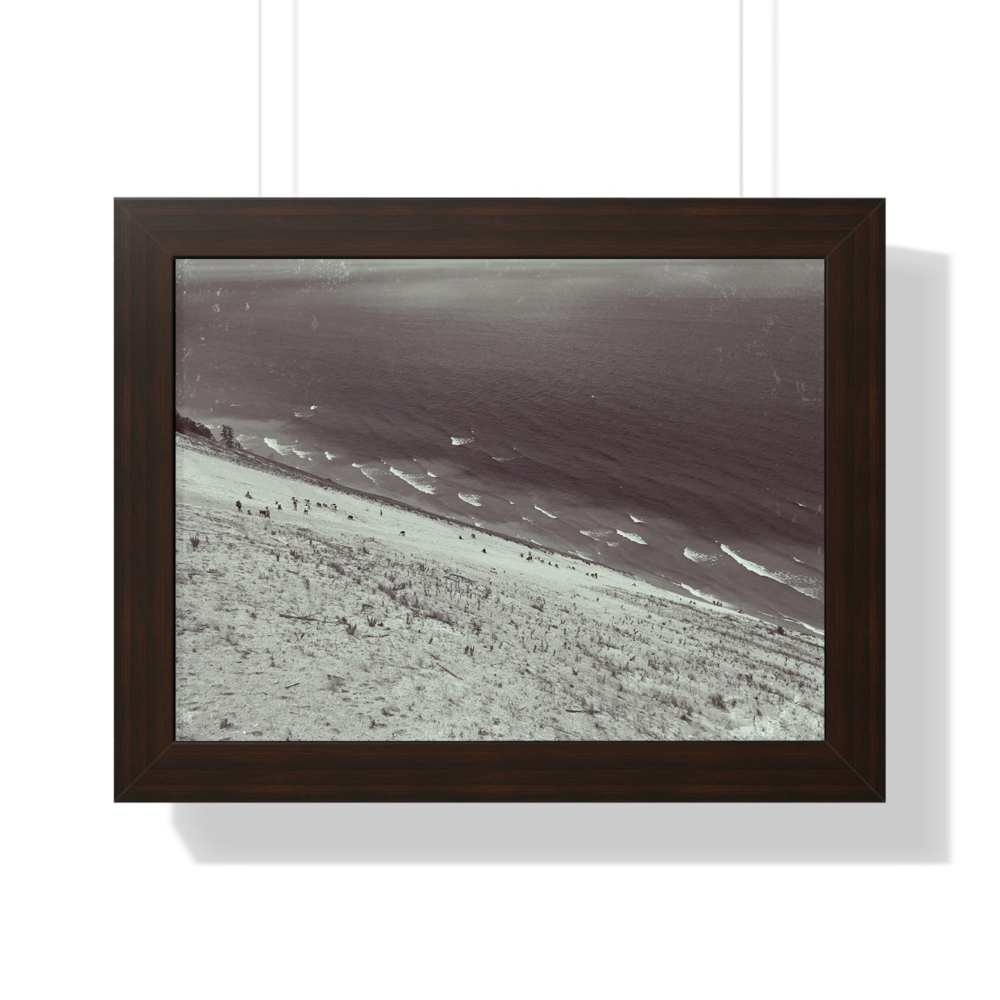 Sand Dunes Framed Horizontal Poster, Lake Michigan Beach Print, Sleeping Bear Dunes Framed Poster