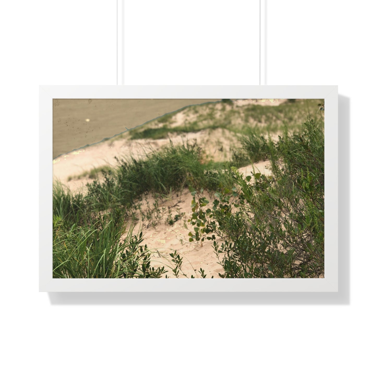 Sand Dunes Framed Horizontal Poster, Michigan Beach Framed Print, Lake Life Frame Poster