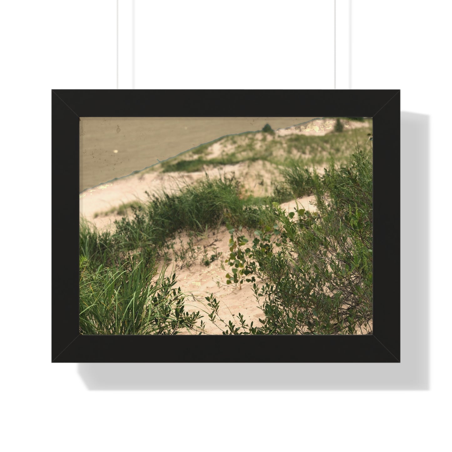 Sand Dunes Framed Horizontal Poster, Michigan Beach Framed Print, Lake Life Frame Poster