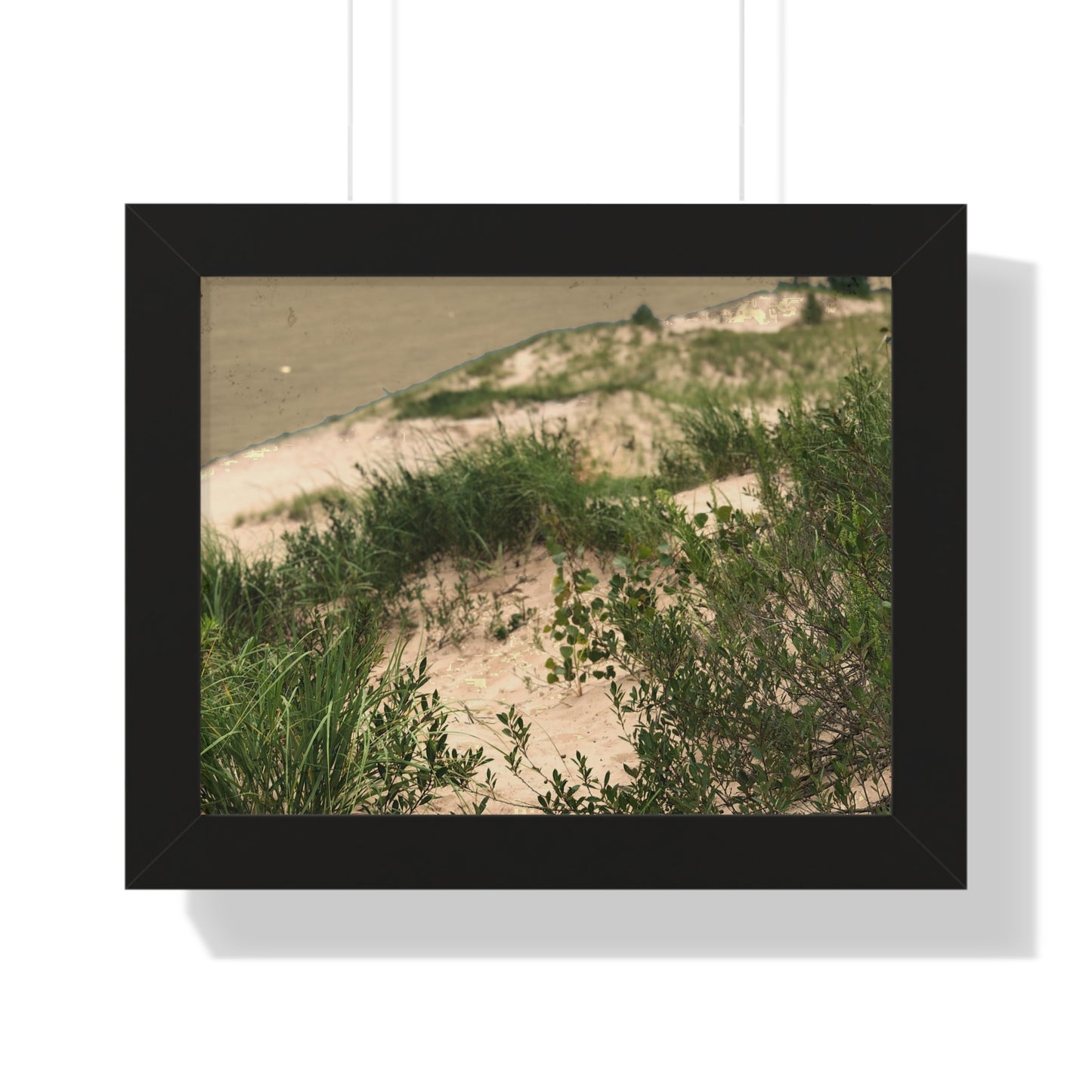 Sand Dunes Framed Horizontal Poster, Michigan Beach Framed Print, Lake Life Frame Poster