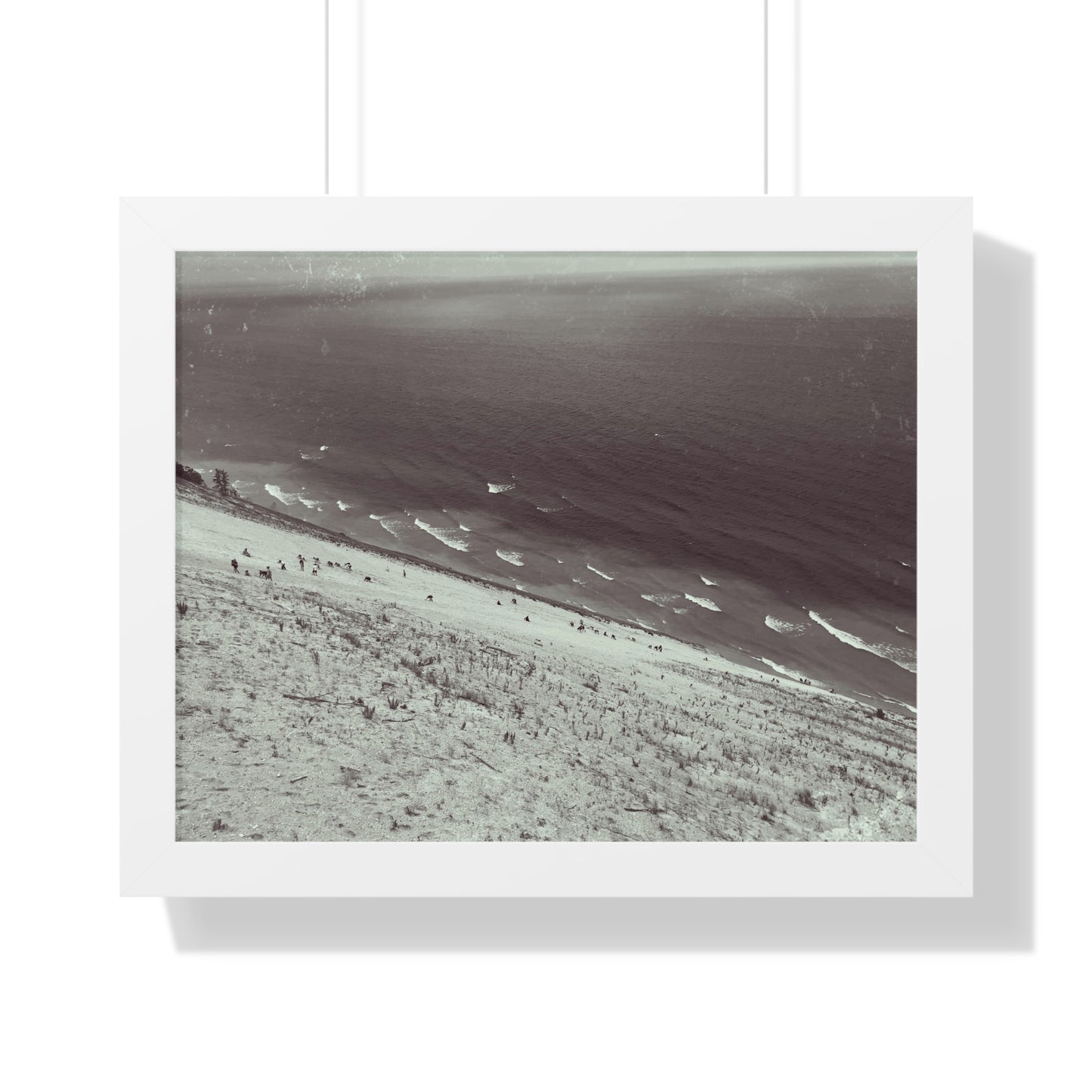 Sand Dunes Framed Horizontal Poster, Lake Michigan Beach Print, Sleeping Bear Dunes Framed Poster