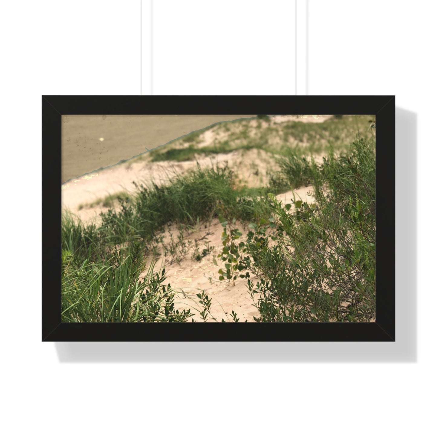 Sand Dunes Framed Horizontal Poster, Michigan Beach Framed Print, Lake Life Frame Poster