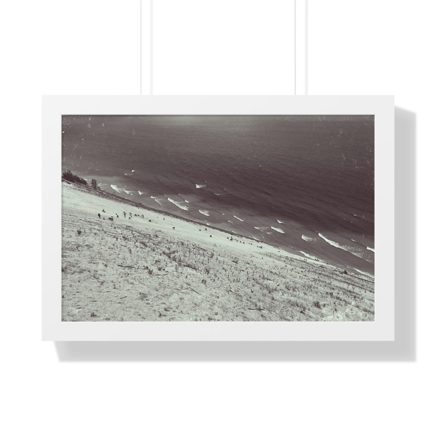 Sand Dunes Framed Horizontal Poster, Lake Michigan Beach Print, Sleeping Bear Dunes Framed Poster