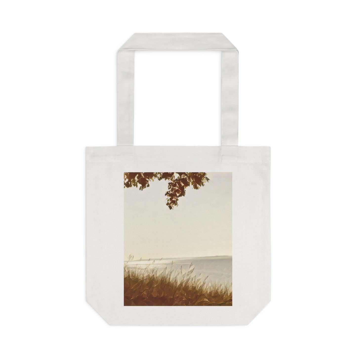 Lake View Canvas Bag, Beach Sunrise Tote Bag, Photography Art Canvas Tote