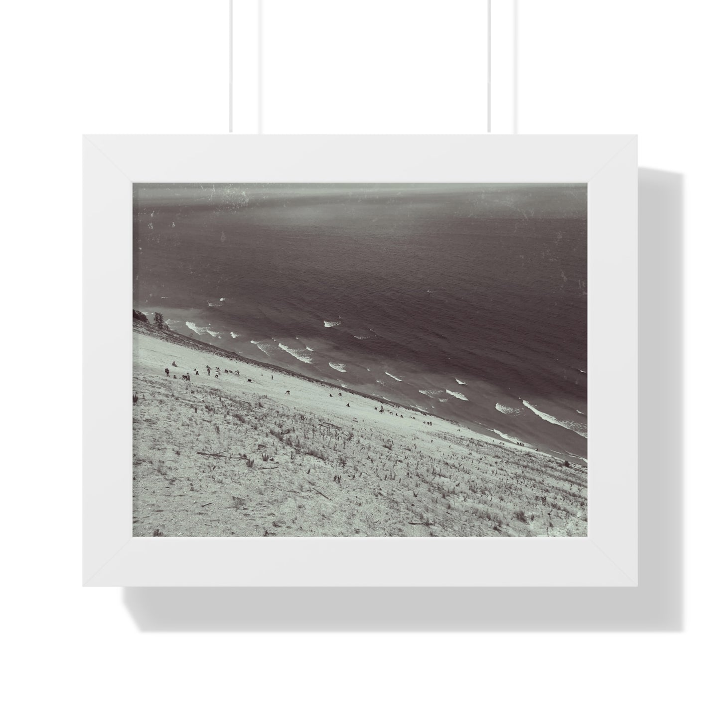 Sand Dunes Framed Horizontal Poster, Lake Michigan Beach Print, Sleeping Bear Dunes Framed Poster