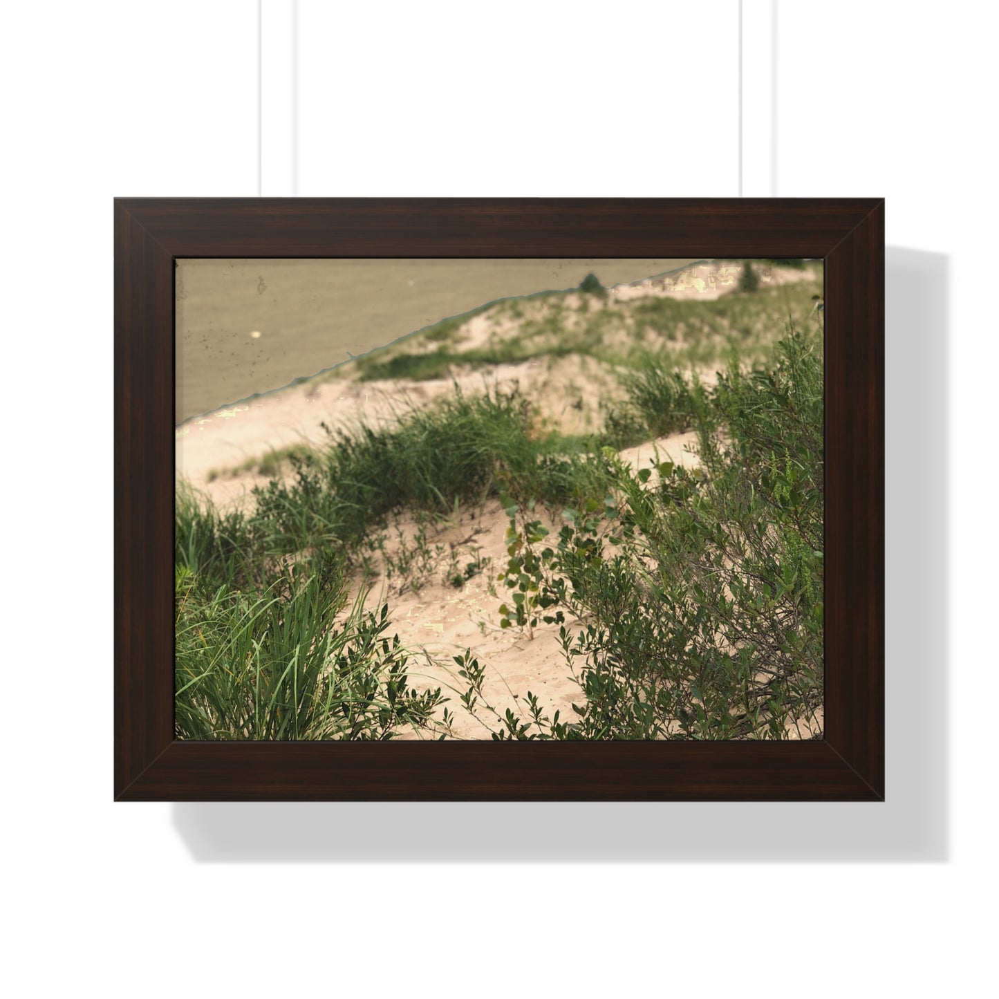 Sand Dunes Framed Horizontal Poster, Michigan Beach Framed Print, Lake Life Frame Poster