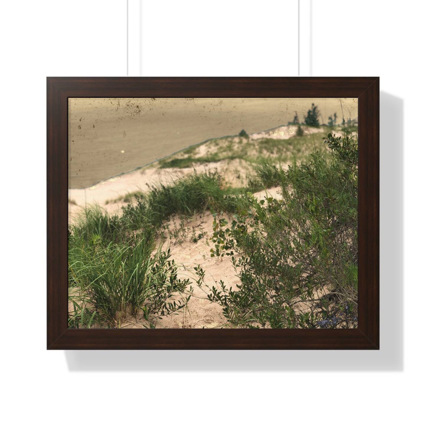 Sand Dunes Framed Horizontal Poster, Michigan Beach Framed Print, Lake Life Frame Poster