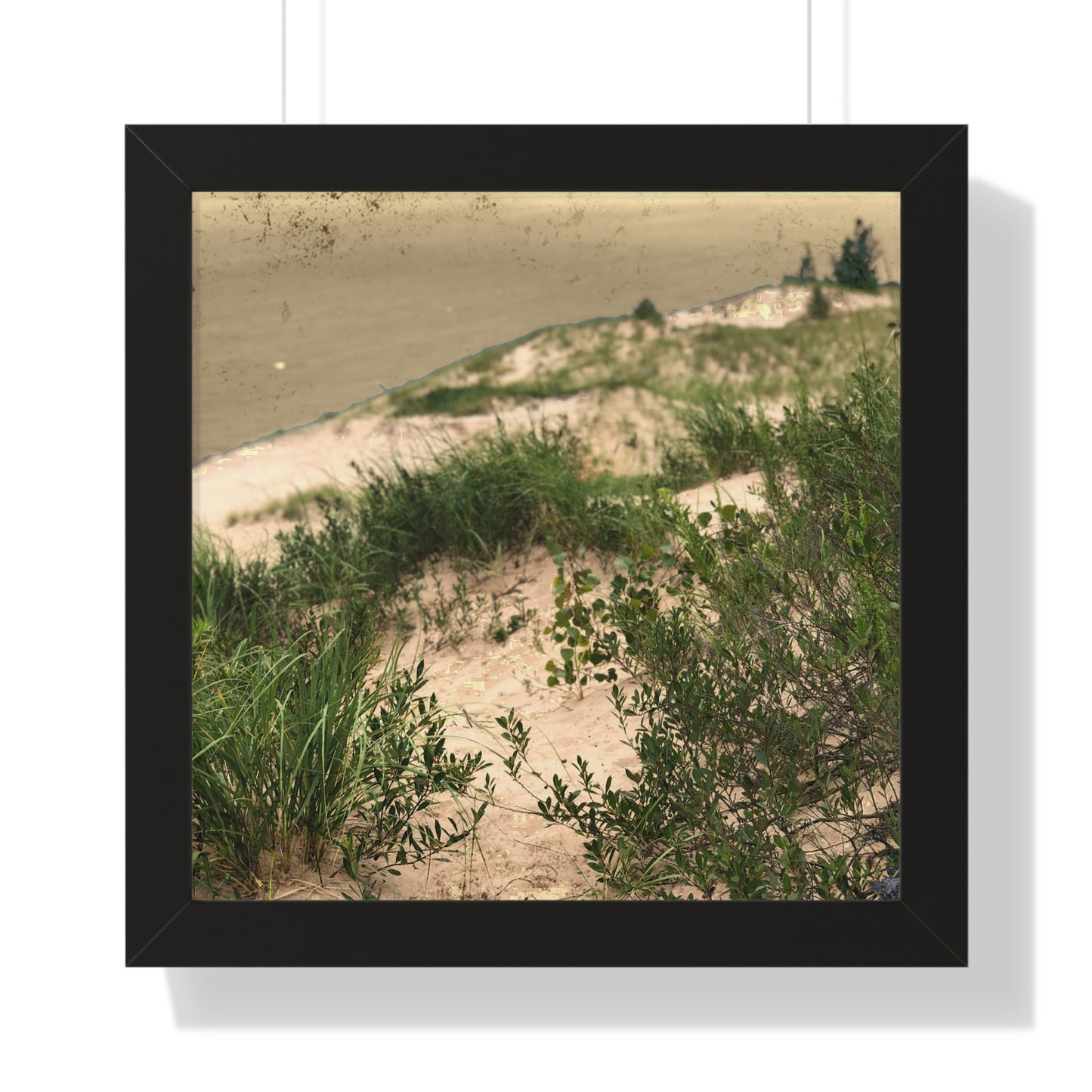 Sand Dunes Framed Horizontal Poster, Michigan Beach Framed Print, Lake Life Frame Poster