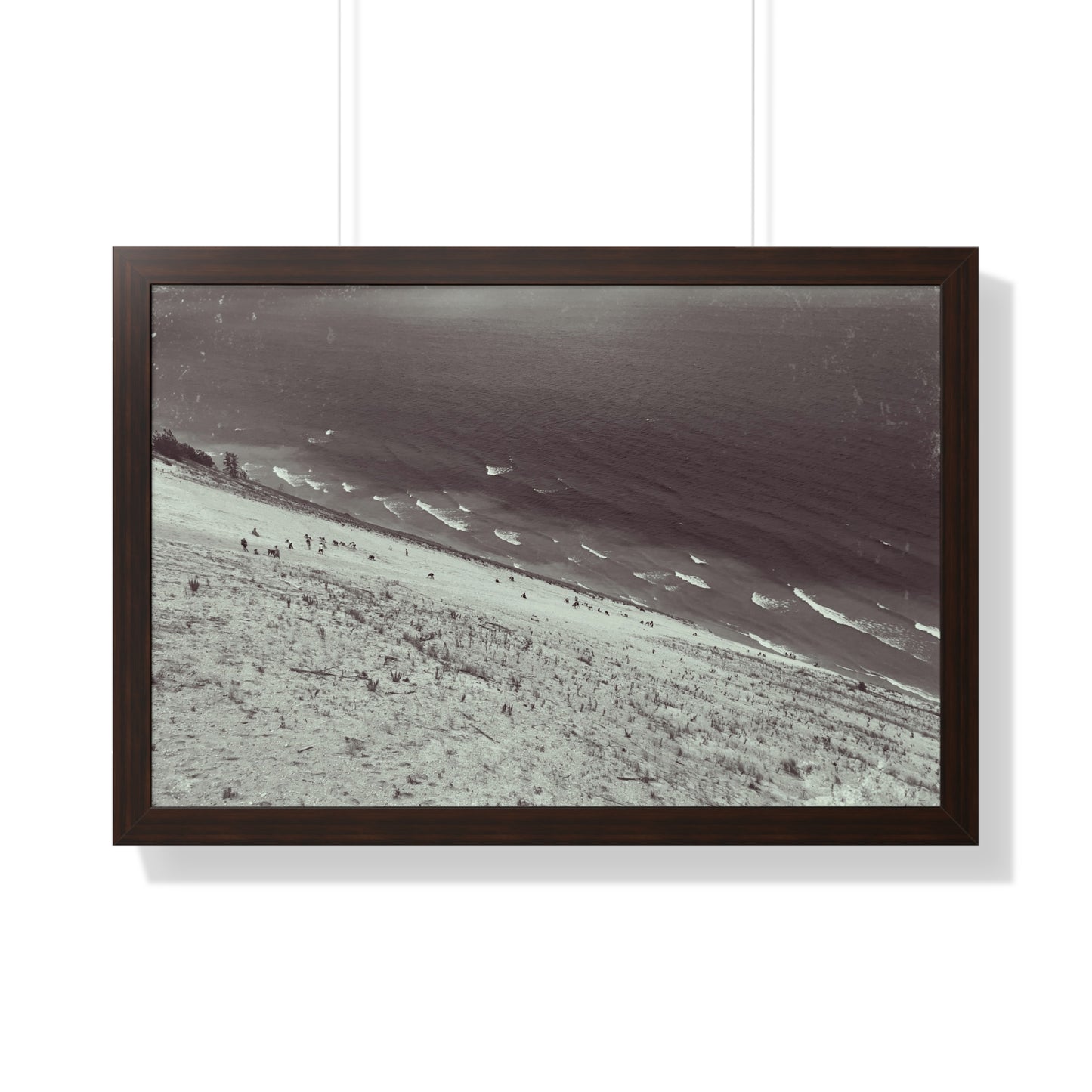 Sand Dunes Framed Horizontal Poster, Lake Michigan Beach Print, Sleeping Bear Dunes Framed Poster