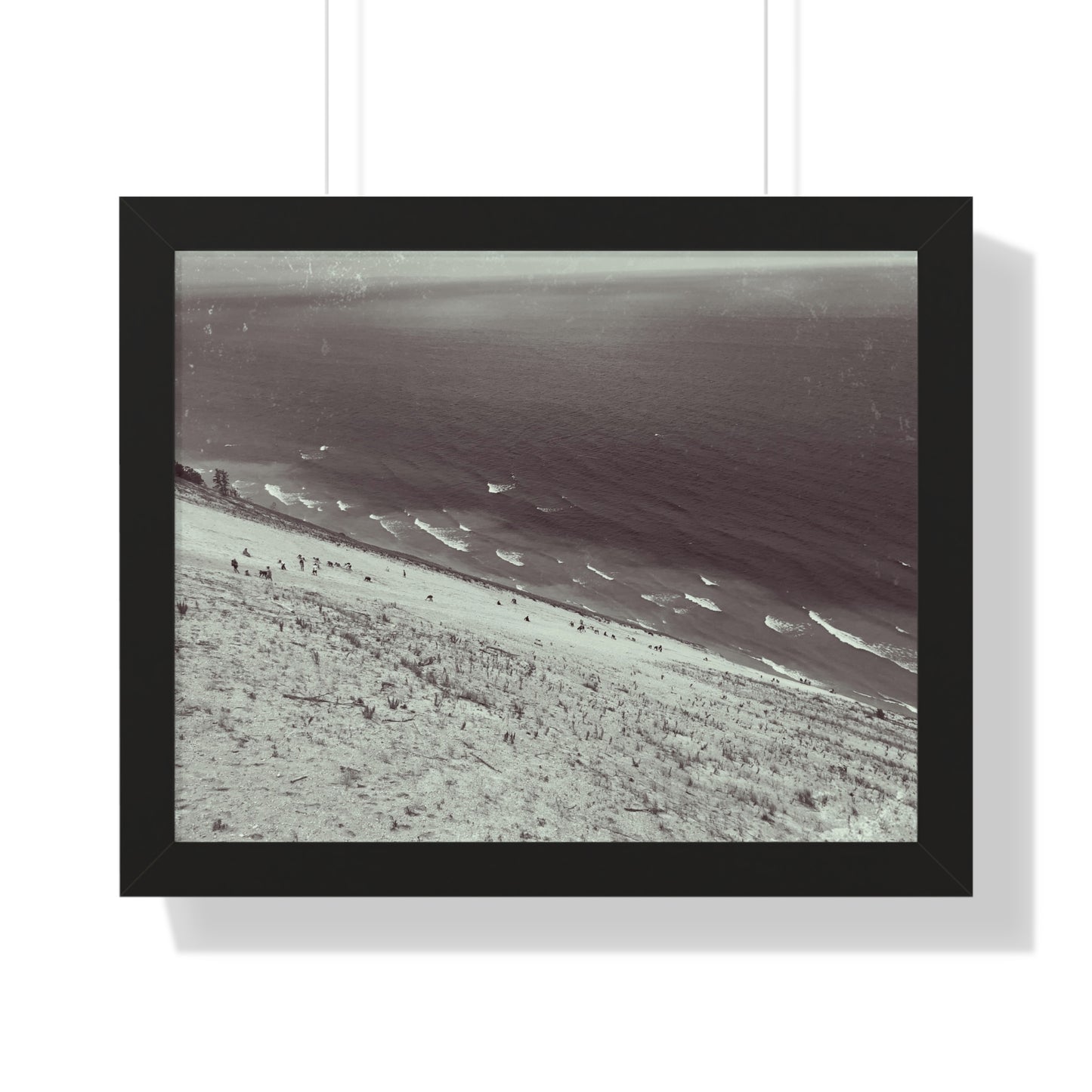 Sand Dunes Framed Horizontal Poster, Lake Michigan Beach Print, Sleeping Bear Dunes Framed Poster