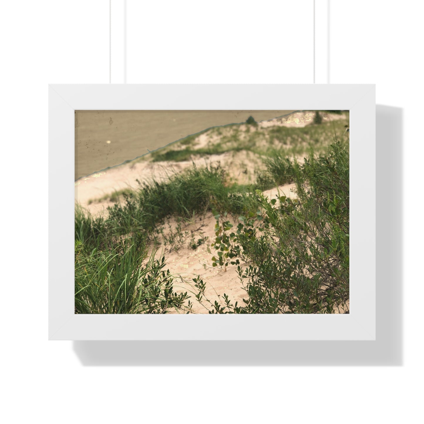 Sand Dunes Framed Horizontal Poster, Michigan Beach Framed Print, Lake Life Frame Poster