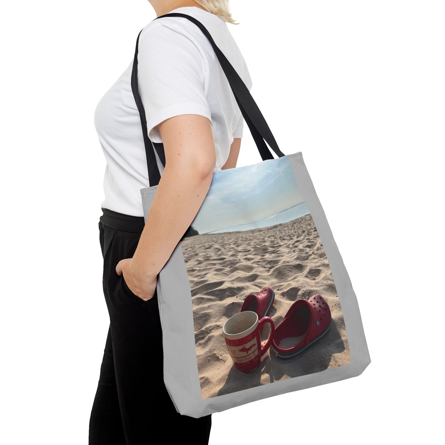 Summer Beach Tote Bag, Coffee Sunrise Tote, Lake Life Every day Bag