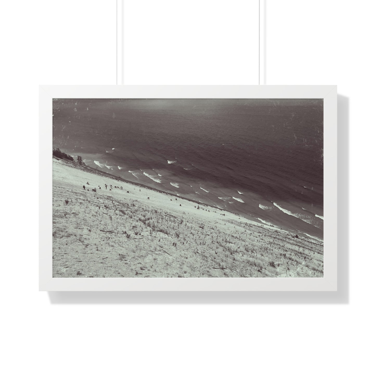 Sand Dunes Framed Horizontal Poster, Lake Michigan Beach Print, Sleeping Bear Dunes Framed Poster