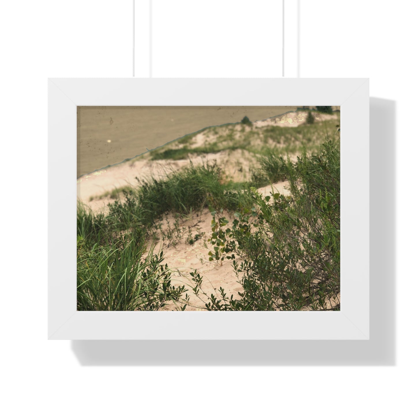 Sand Dunes Framed Horizontal Poster, Michigan Beach Framed Print, Lake Life Frame Poster