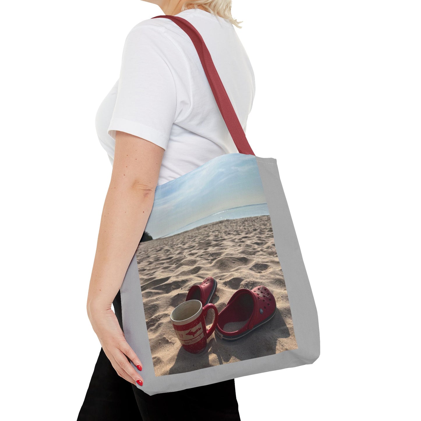 Summer Beach Tote Bag, Coffee Sunrise Tote, Lake Life Every day Bag