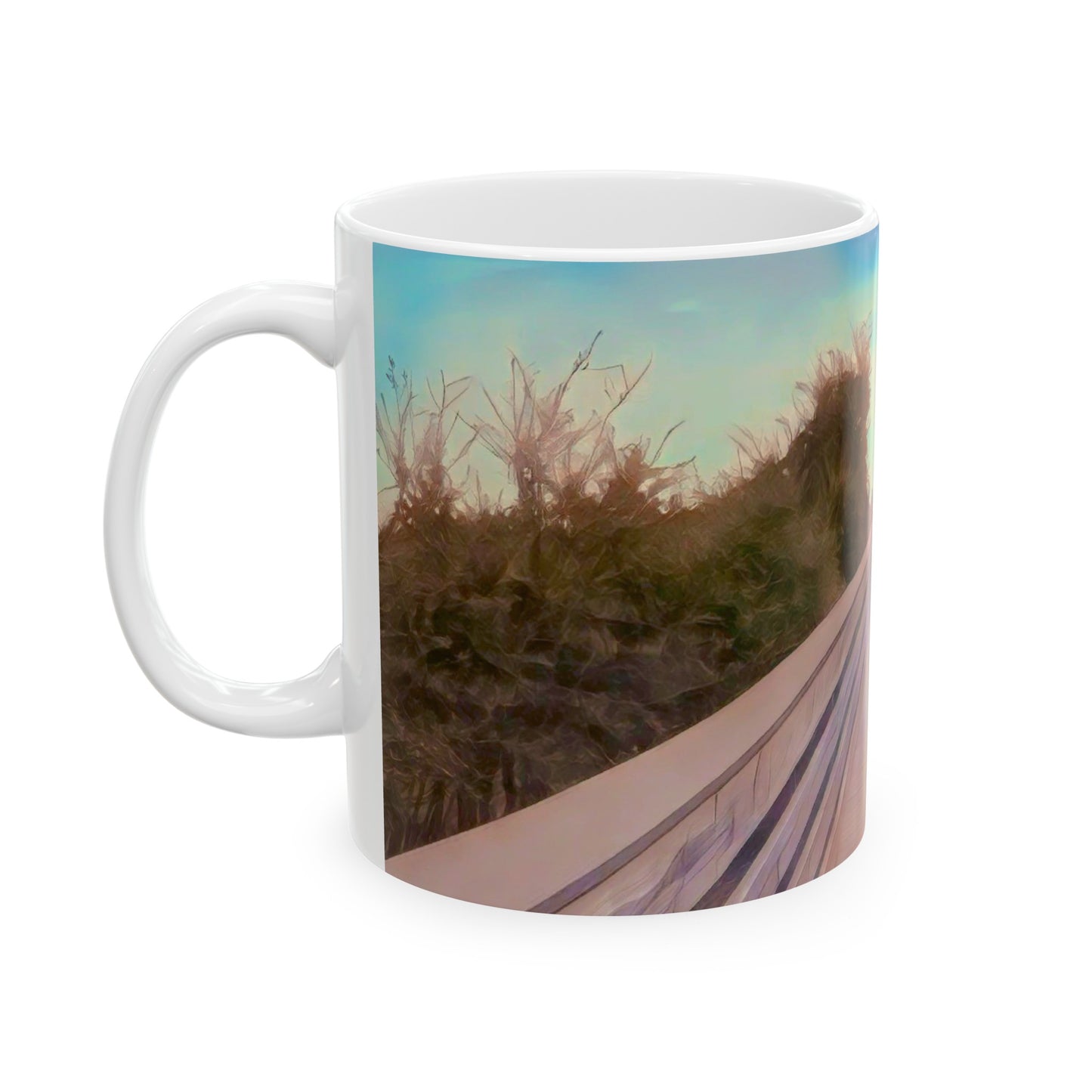 Florida Beach Walk Ceramic Mug, 15 oz