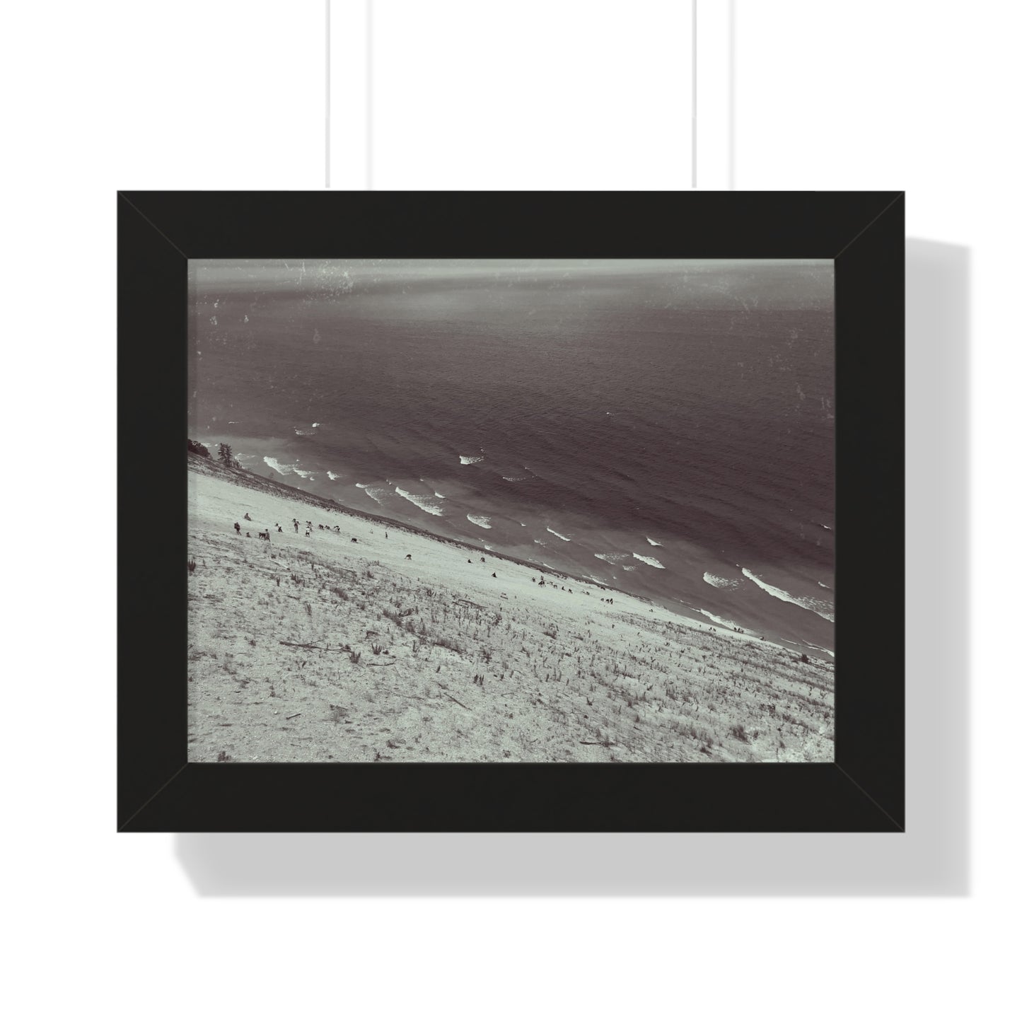 Sand Dunes Framed Horizontal Poster, Lake Michigan Beach Print, Sleeping Bear Dunes Framed Poster