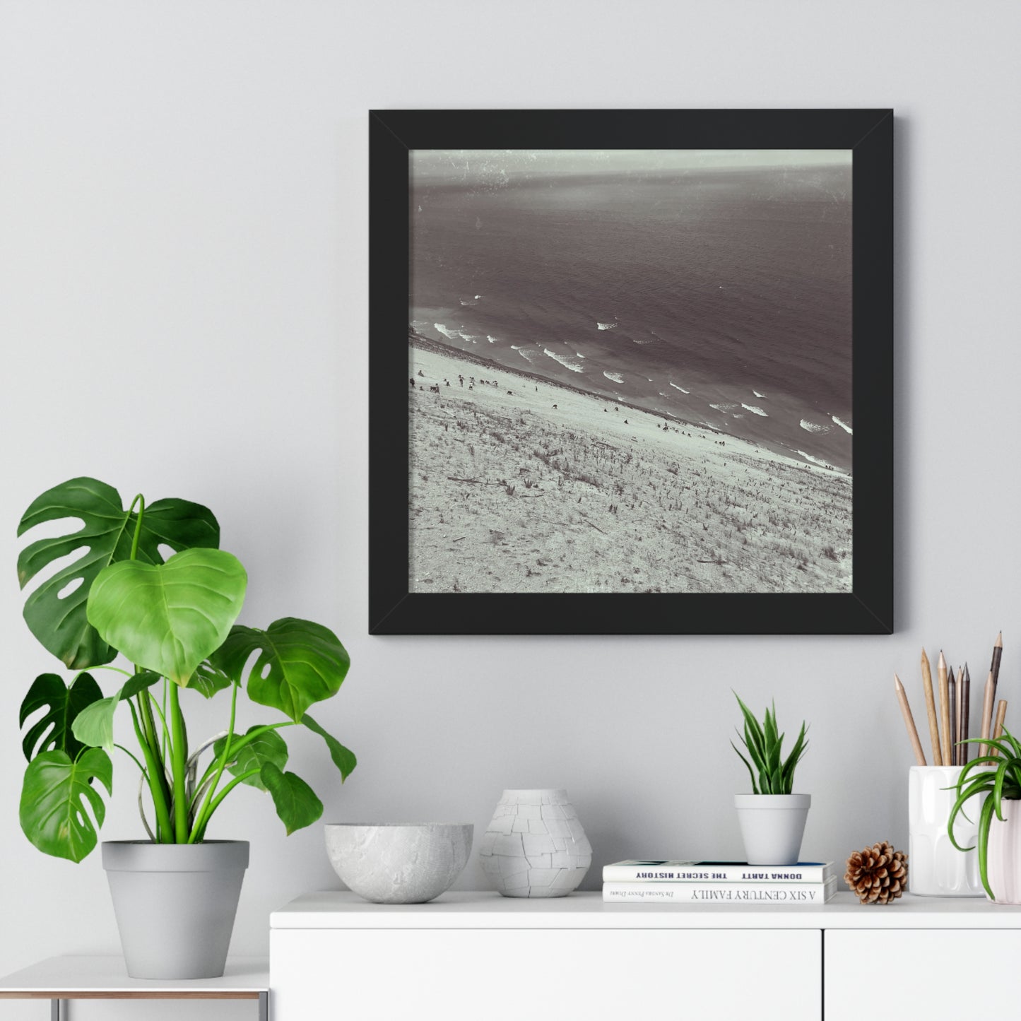 Sand Dunes Framed Horizontal Poster, Lake Michigan Beach Print, Sleeping Bear Dunes Framed Poster