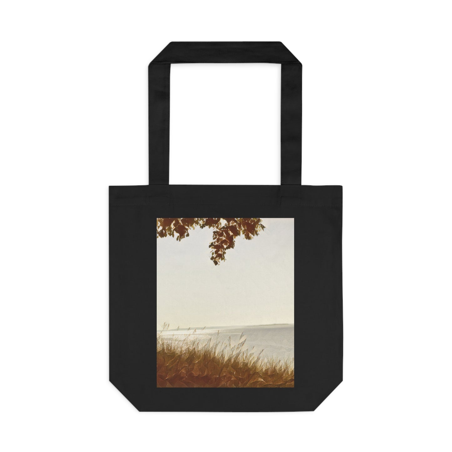 Lake View Canvas Bag, Beach Sunrise Tote Bag, Photography Art Canvas Tote