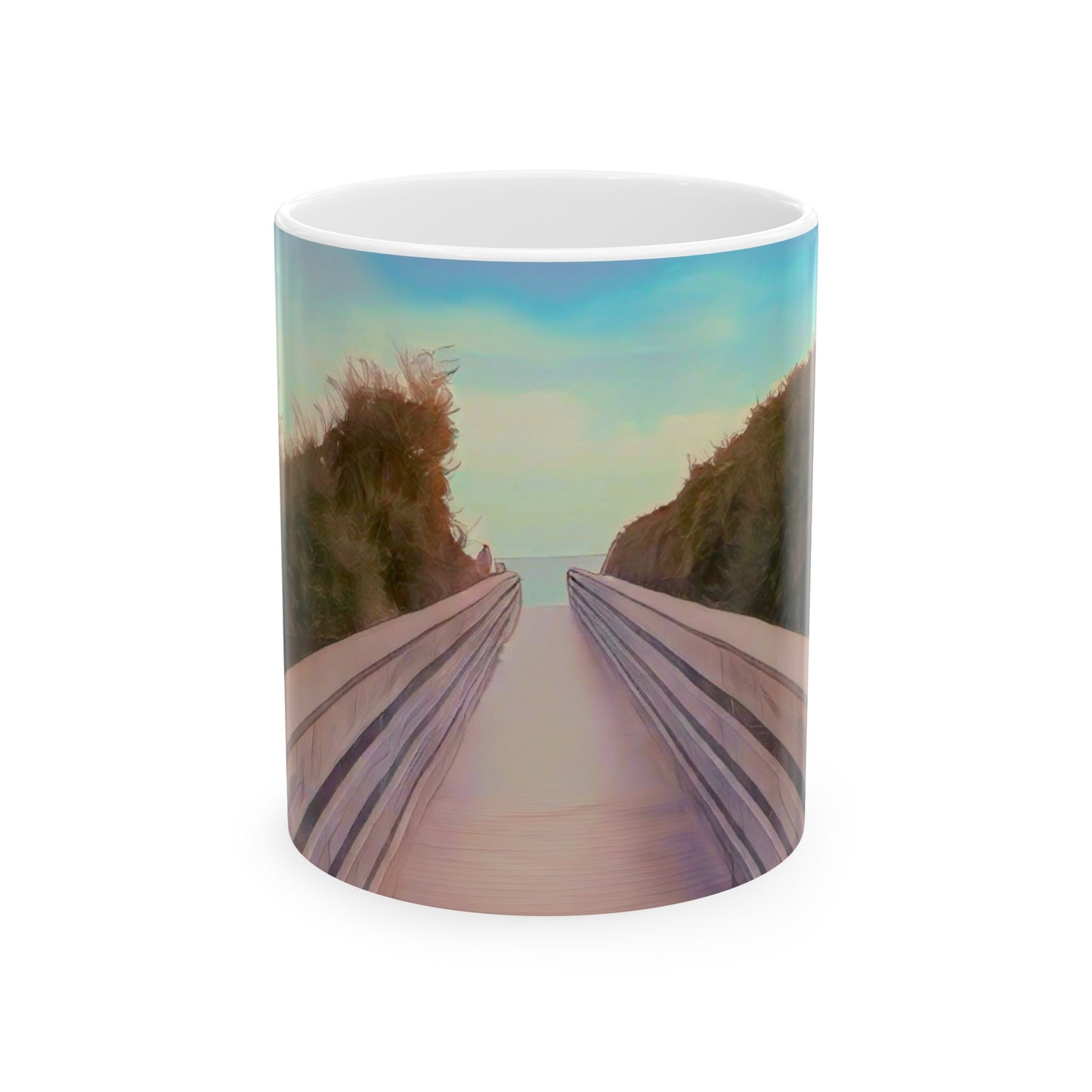 Florida Beach Walk Ceramic Mug, 15 oz