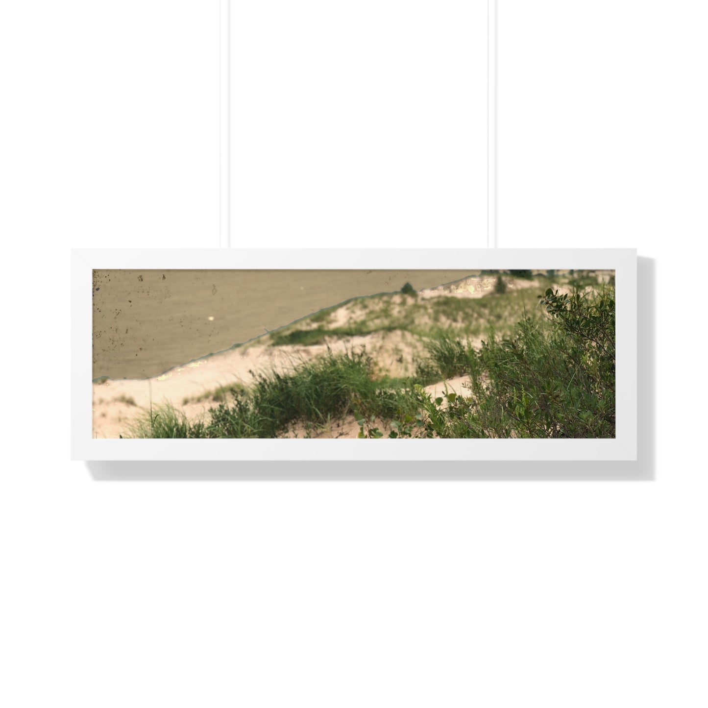 Sand Dunes Framed Horizontal Poster, Michigan Beach Framed Print, Lake Life Frame Poster