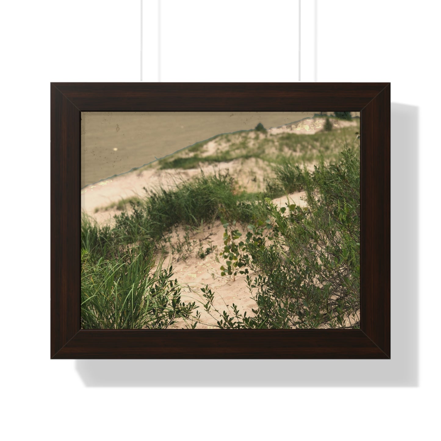 Sand Dunes Framed Horizontal Poster, Michigan Beach Framed Print, Lake Life Frame Poster