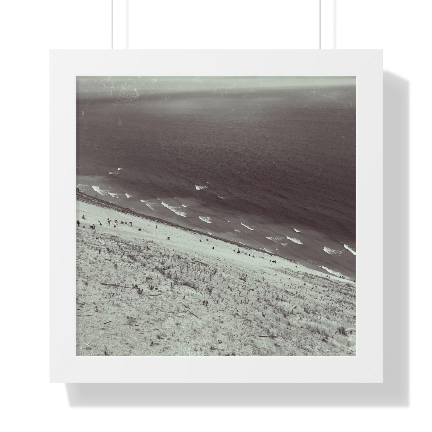 Sand Dunes Framed Horizontal Poster, Lake Michigan Beach Print, Sleeping Bear Dunes Framed Poster