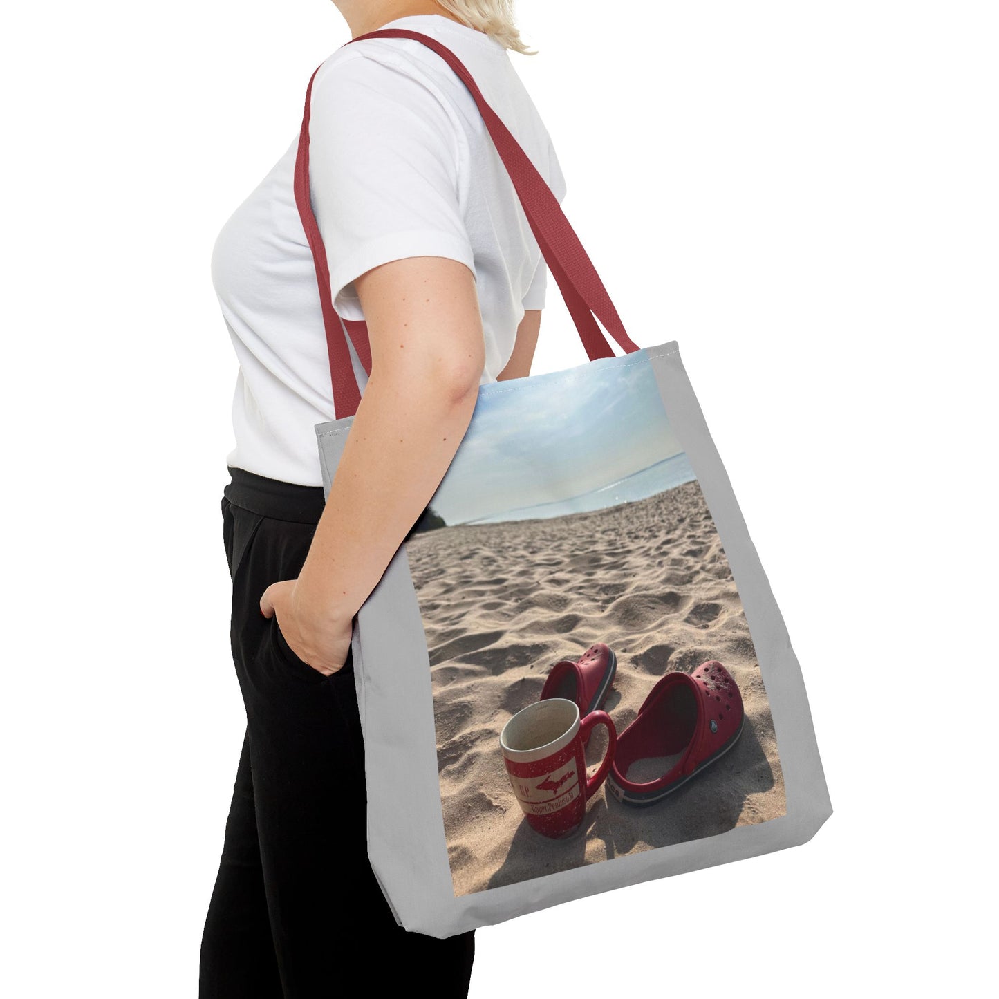 Summer Beach Tote Bag, Coffee Sunrise Tote, Lake Life Every day Bag