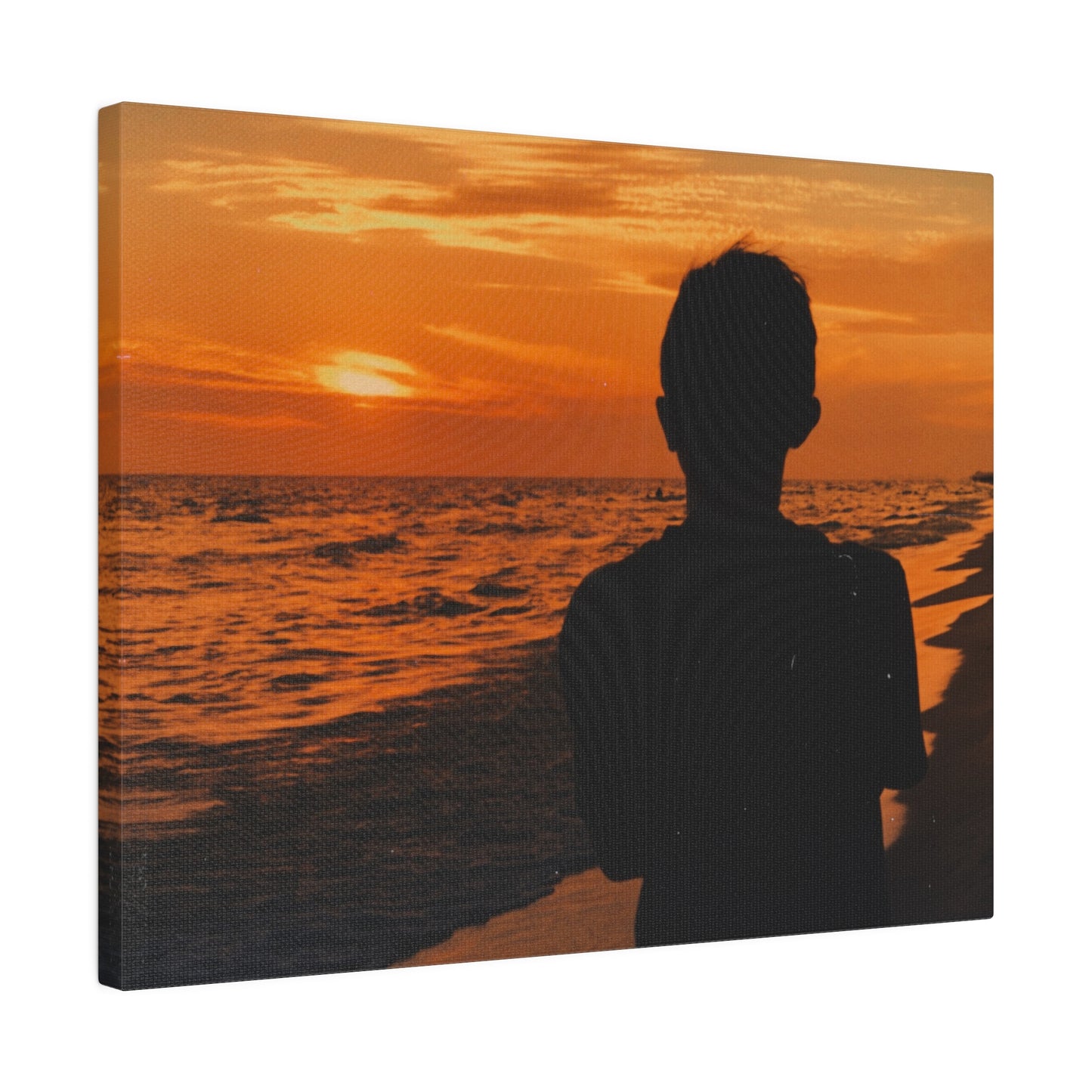 Fine Art Photography, Ocean Sunset Stretched Canvas, Caribbean Waves Canvas Print