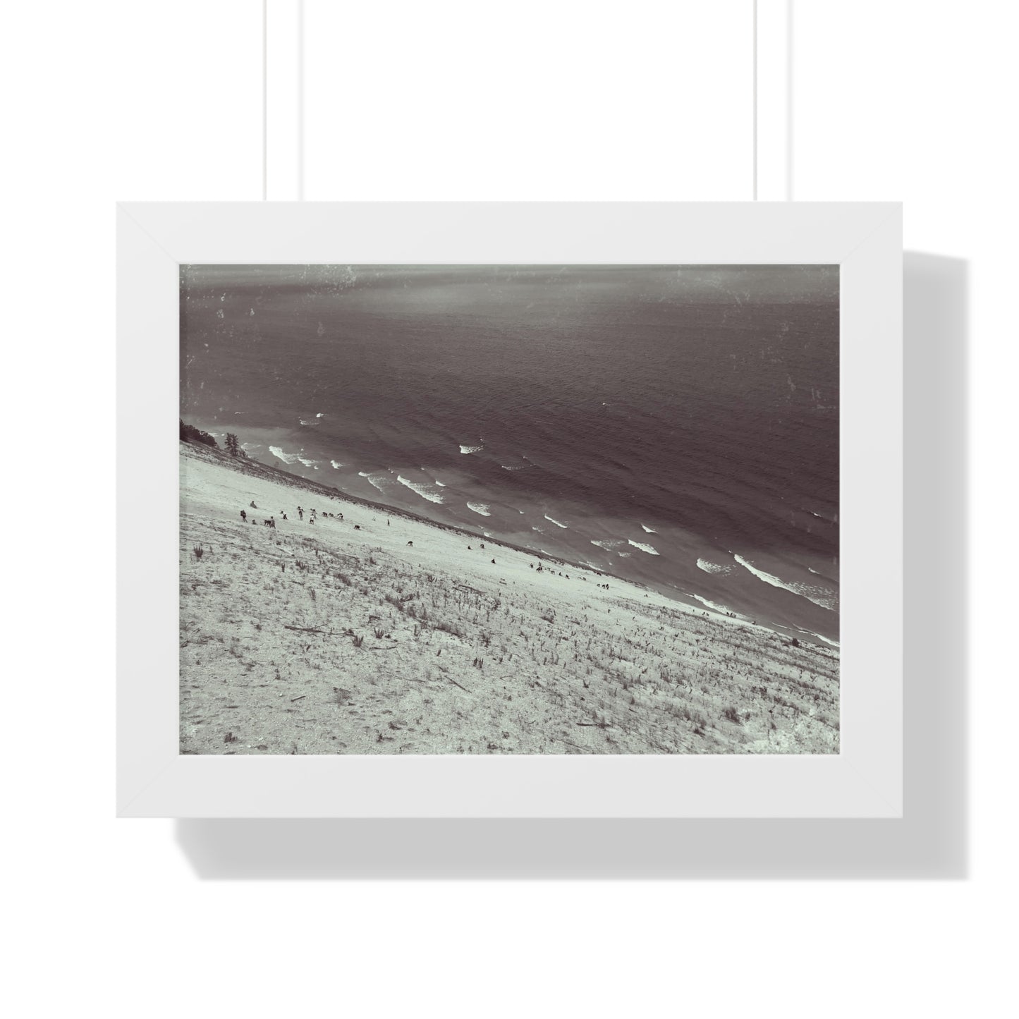 Sand Dunes Framed Horizontal Poster, Lake Michigan Beach Print, Sleeping Bear Dunes Framed Poster