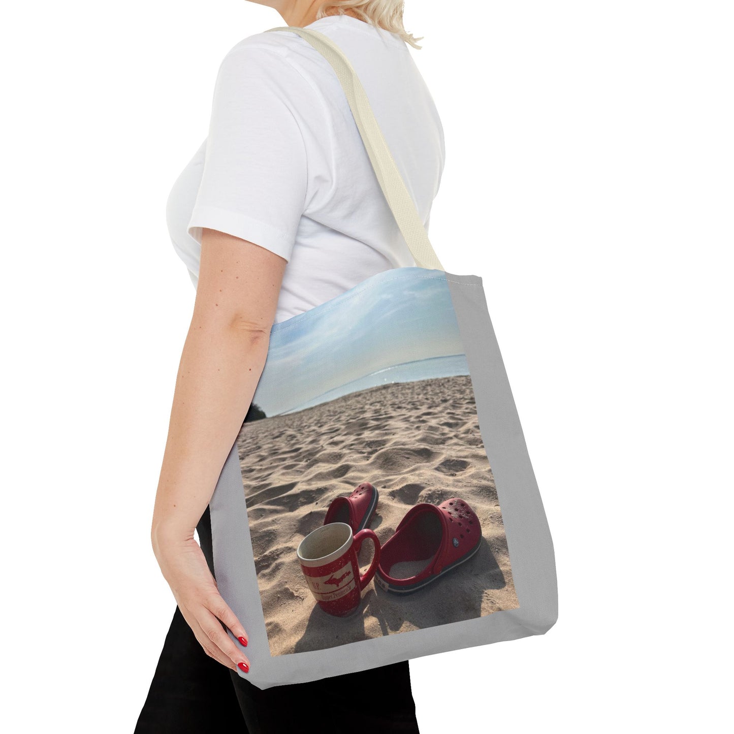 Summer Beach Tote Bag, Coffee Sunrise Tote, Lake Life Every day Bag