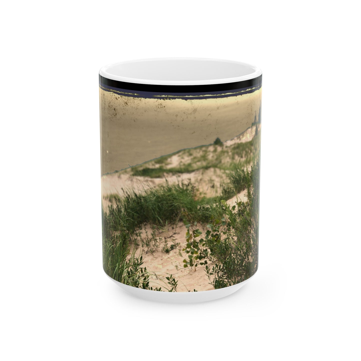 Lake Beach Sand Dune Ceramic Mug, (11oz, 15oz)