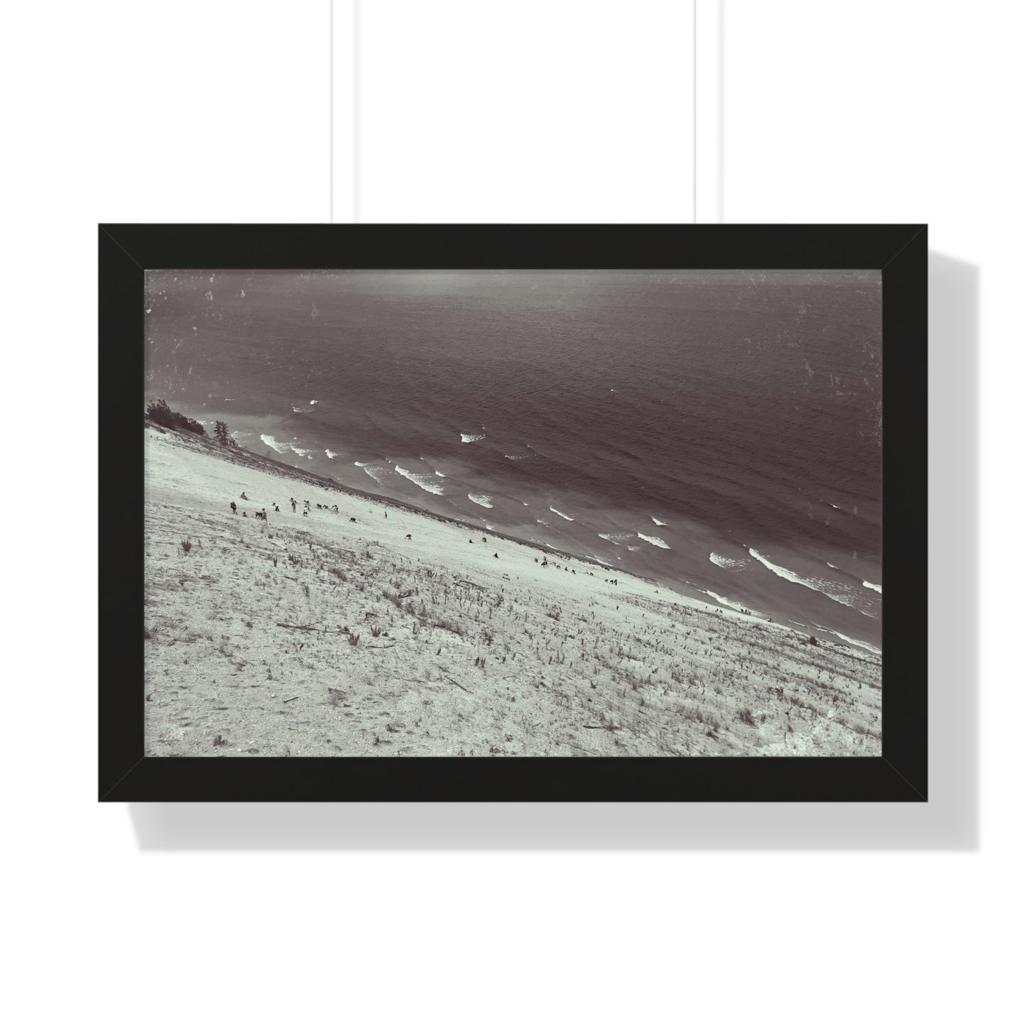 Sand Dunes Framed Horizontal Poster, Lake Michigan Beach Print, Sleeping Bear Dunes Framed Poster