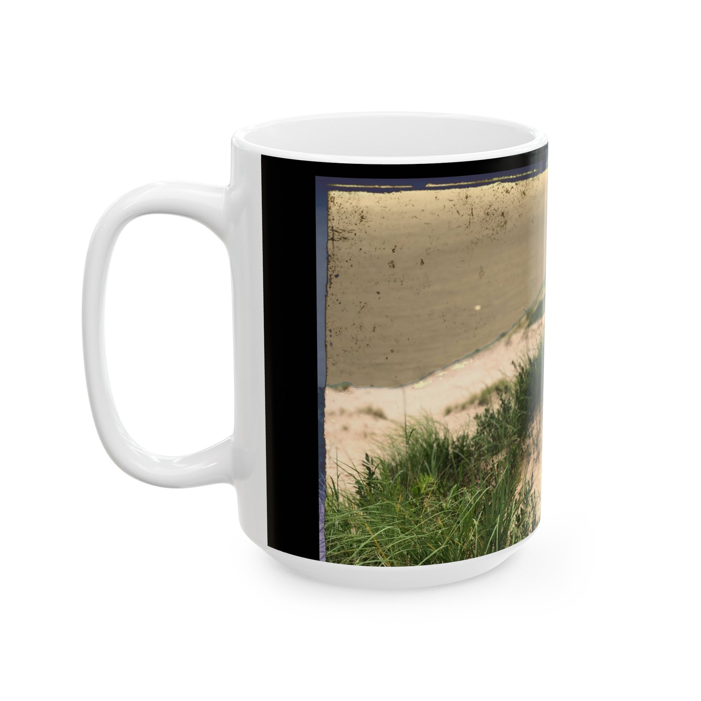 Lake Beach Sand Dune Ceramic Mug, (11oz, 15oz)