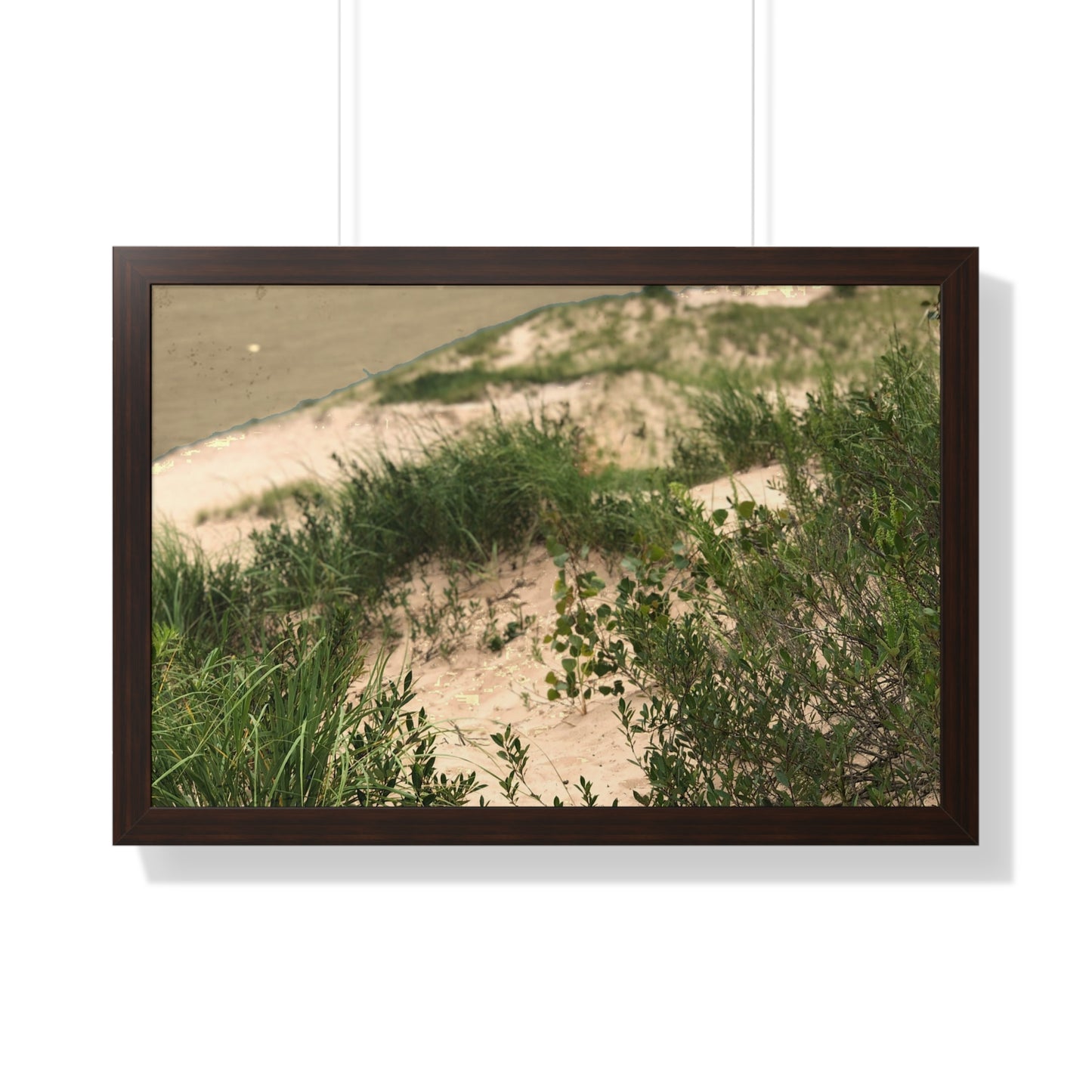 Sand Dunes Framed Horizontal Poster, Michigan Beach Framed Print, Lake Life Frame Poster