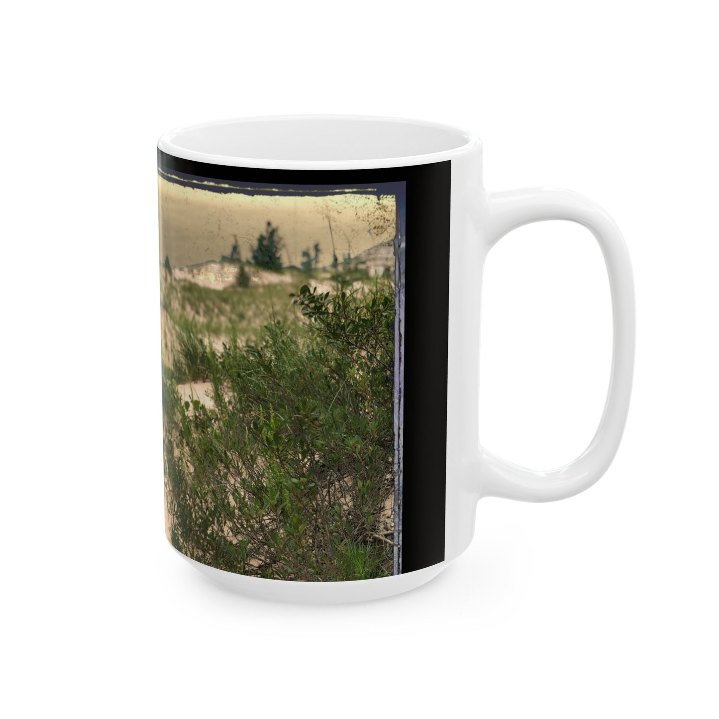 Lake Beach Sand Dune Ceramic Mug, (11oz, 15oz)