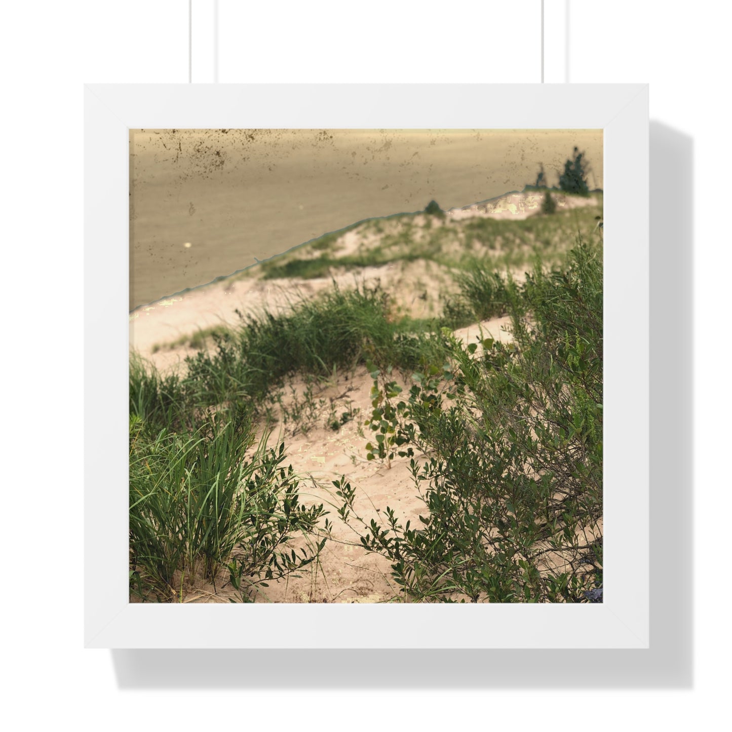 Sand Dunes Framed Horizontal Poster, Michigan Beach Framed Print, Lake Life Frame Poster